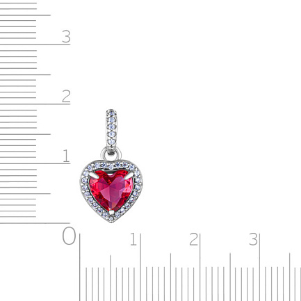 Подвеска из серебра с кварцем, фианитом