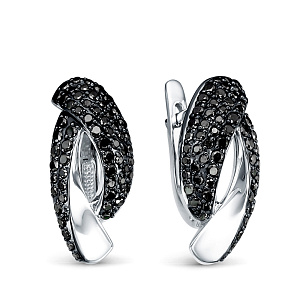 Серьги из белого золота с бриллиантами