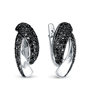 Серьги из белого золота с бриллиантом