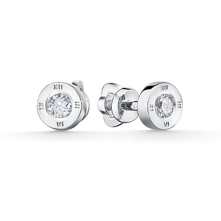 Серьги из белого золота с бриллиантами