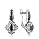 Серьги с английским замком из белого золота с бриллиантами