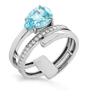 Кольцо из серебра с фианитами