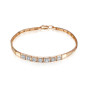 Браслет из красного золота с бриллиантом