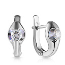 Серьги с английским замком из белого золота с бриллиантами