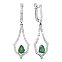 Серьги с английским замком из белого золота с бриллиантами