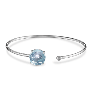 Браслет жесткий из белого золота с бриллиантом