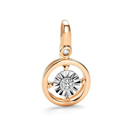 Подвеска из красного золота с бриллиантами