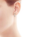 Серьги с английским замком из красного золота с фианитом