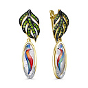 Серьги с английским замком из желтого золота с бриллиантами