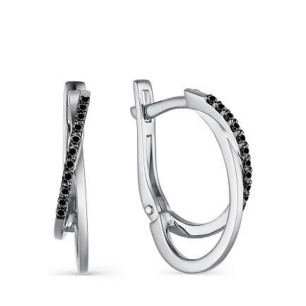 Серьги из белого золота с бриллиантами