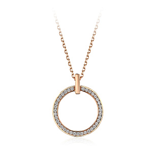 Колье из красного золота с фианитом