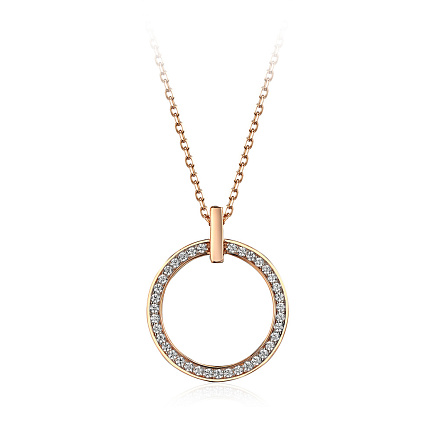 Колье из красного золота с фианитами