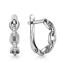 Серьги из серебра с фианитом