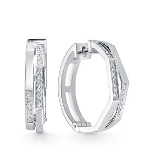 Серьги из белого золота с бриллиантами