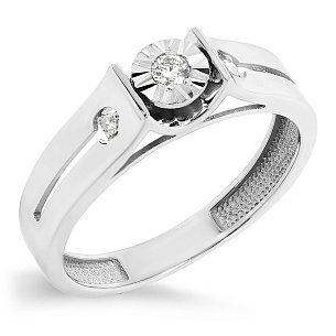 Кольцо из белого золота с бриллиантами