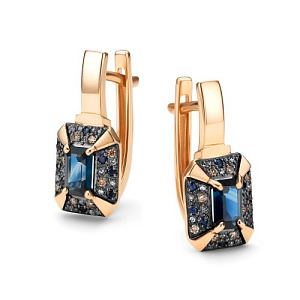 Серьги с английским замком из красного золота