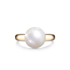 Кольцо из желтого золота с жемчугом