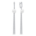 Серьги с английским замком из серебра с фианитами