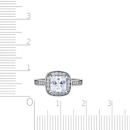 Кольцо из серебра с фианитом