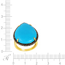 Кольцо из желтого золота с бирюзой, бриллиантами