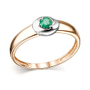 Кольцо из красного золота с изумрудом