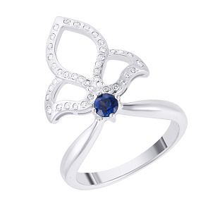 Кольцо из белого золота с сапфиром