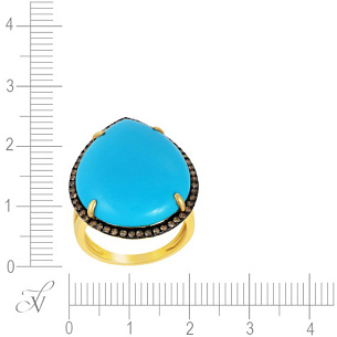 Кольцо из желтого золота с бирюзой