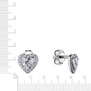 Серьги из серебра с фианитом