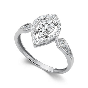 Кольцо из белого золота с бриллиантами