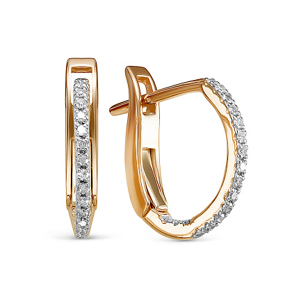 Серьги из красного золота с бриллиантами