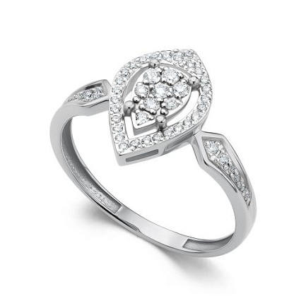 Кольцо из белого золота с бриллиантами