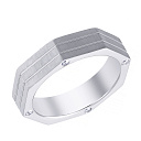 Кольцо обручальное из белого золота с бриллиантами