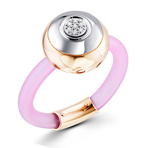 Кольцо из красного золота с бриллиантами