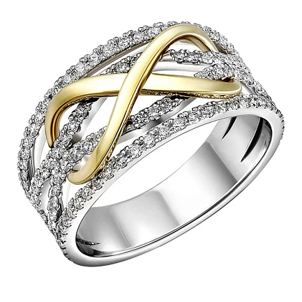 Кольцо из белого золота с бриллиантами