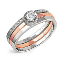 Кольцо из красного золота с бриллиантами