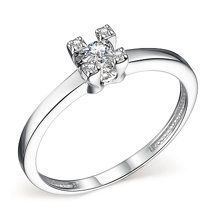 Кольцо из белого золота с бриллиантами