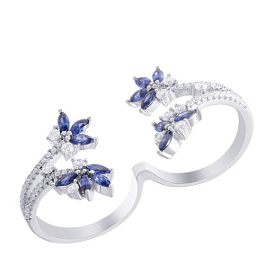 Кольцо из серебра с фианитом