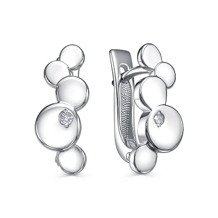 Серьги с английским замком из серебра