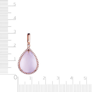 Подвеска из красного золота с кварцем