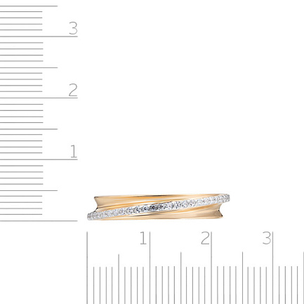 Кольцо из красного золота с фианитом