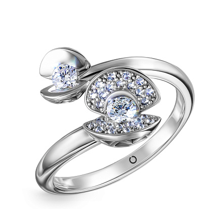 Кольцо из белого золота с бриллиантами