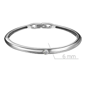 Браслет жесткий из белого золота с бриллиантом