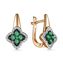 Серьги с английским замком из красного золота с бриллиантами