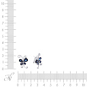 Серьги из белого золота с бриллиантами, сапфирами