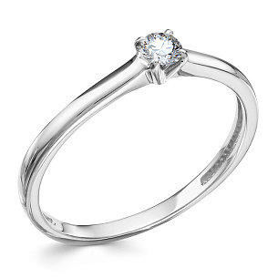 Кольцо из белого золота с бриллиантом