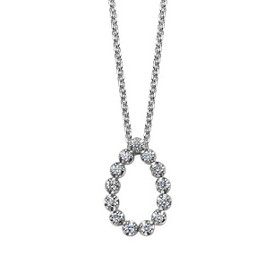 Колье из белого золота с бриллиантом