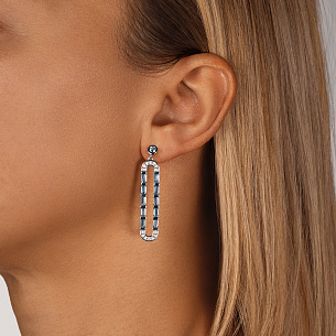 Пусеты из белого золота с топазами и бриллиантами