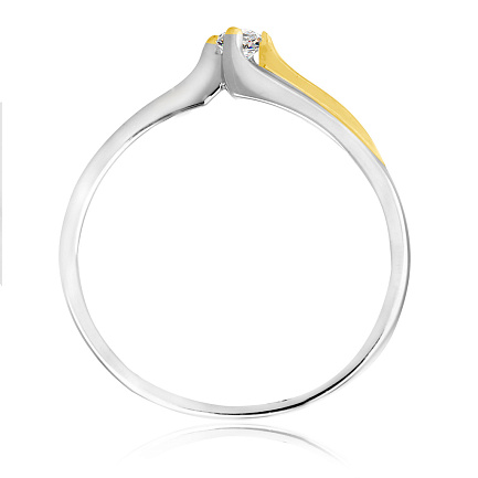 Кольцо помолвочное из белого золота с бриллиантом