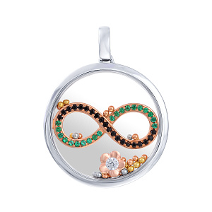 Подвеска из серебра с фианитом