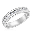 Кольцо обручальное из белого золота с бриллиантами